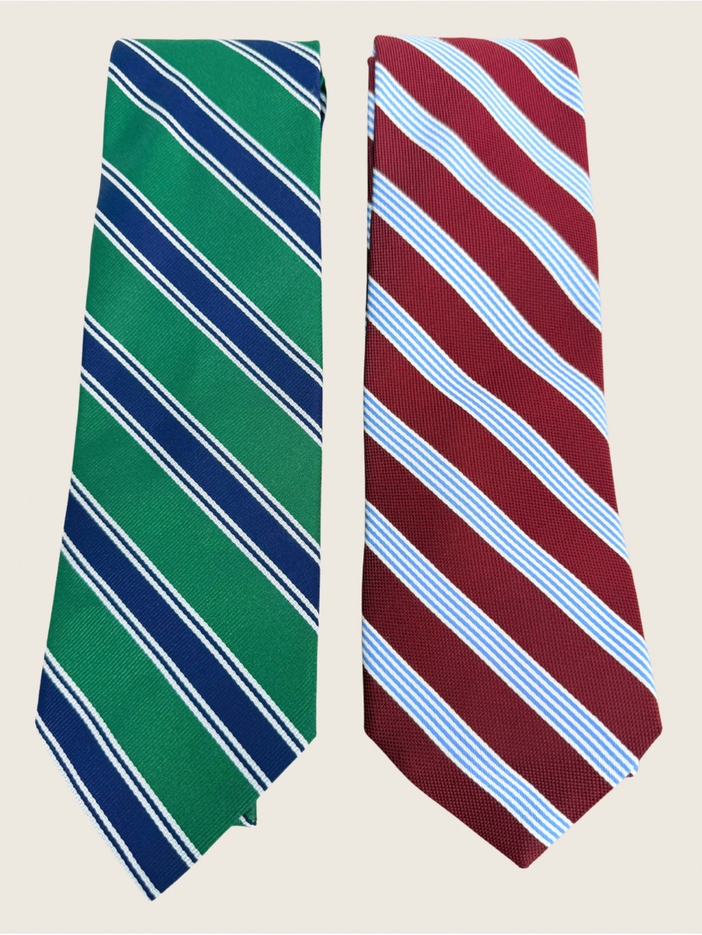 Brooks Brothers Silk Tie Lot of 2 NWT Preppy Old Money Rep Stripe Burgundy Green